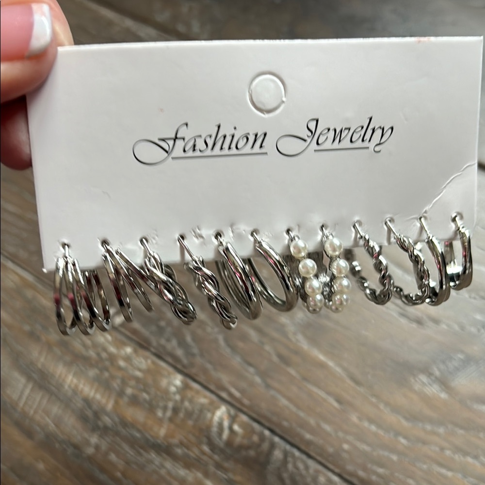 Silver Hoop Earring Set